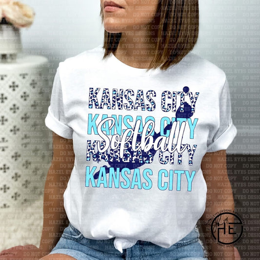 Animal Print Kansas City Softball Tee