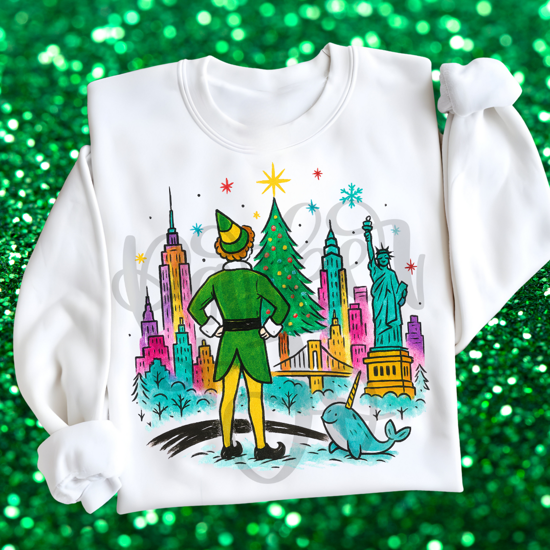 Elf Hand Drawn NYC Crewneck
