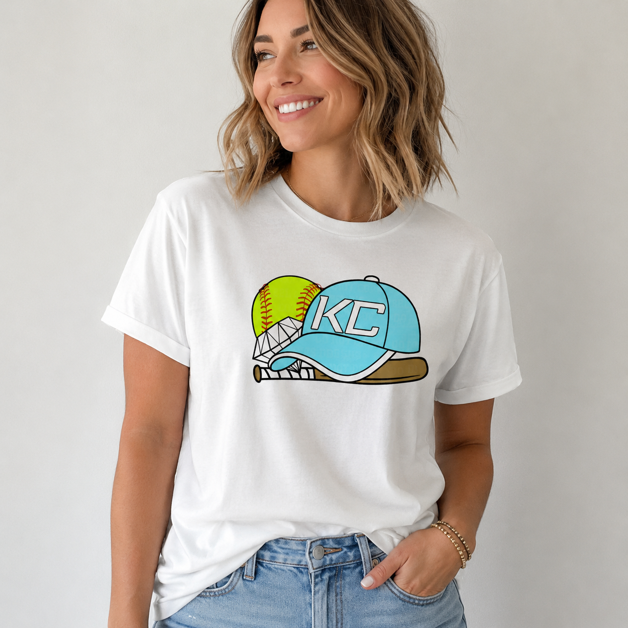 KC Softball Hat Tee Adult & Youth