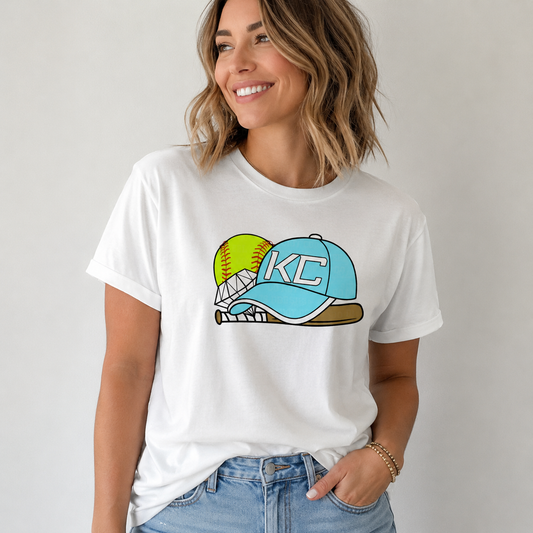 KC Softball Hat Tee Adult & Youth
