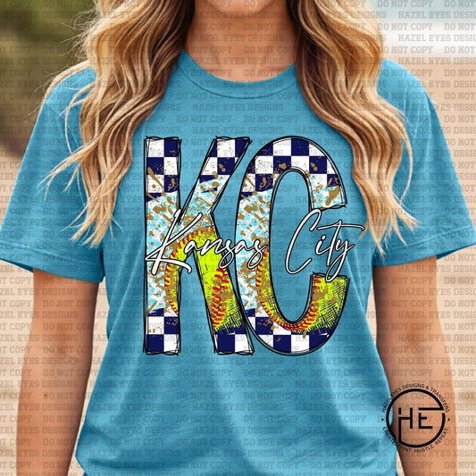 KC Checkered Softball Tee