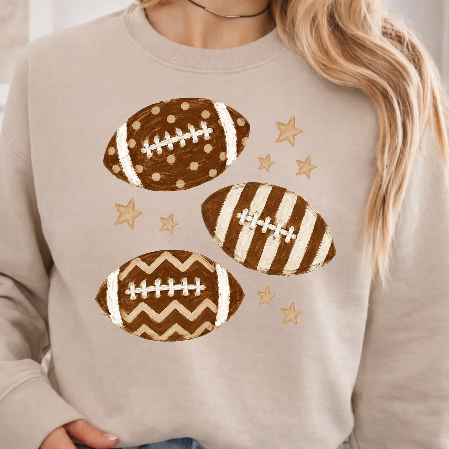 Preppy Football Crewneck