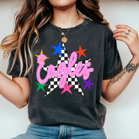 Eagles Checkered Star Tee (Comfort Colors)