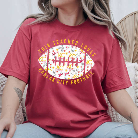 This Teacher Loves Kansas City Football Tee