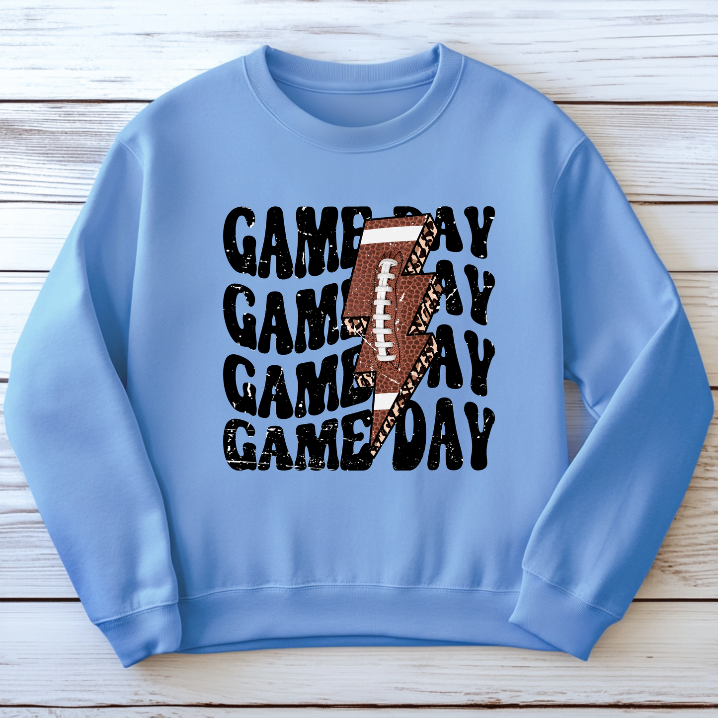 Football Game Day Lighting Bolt Crewneck Sweatshirt