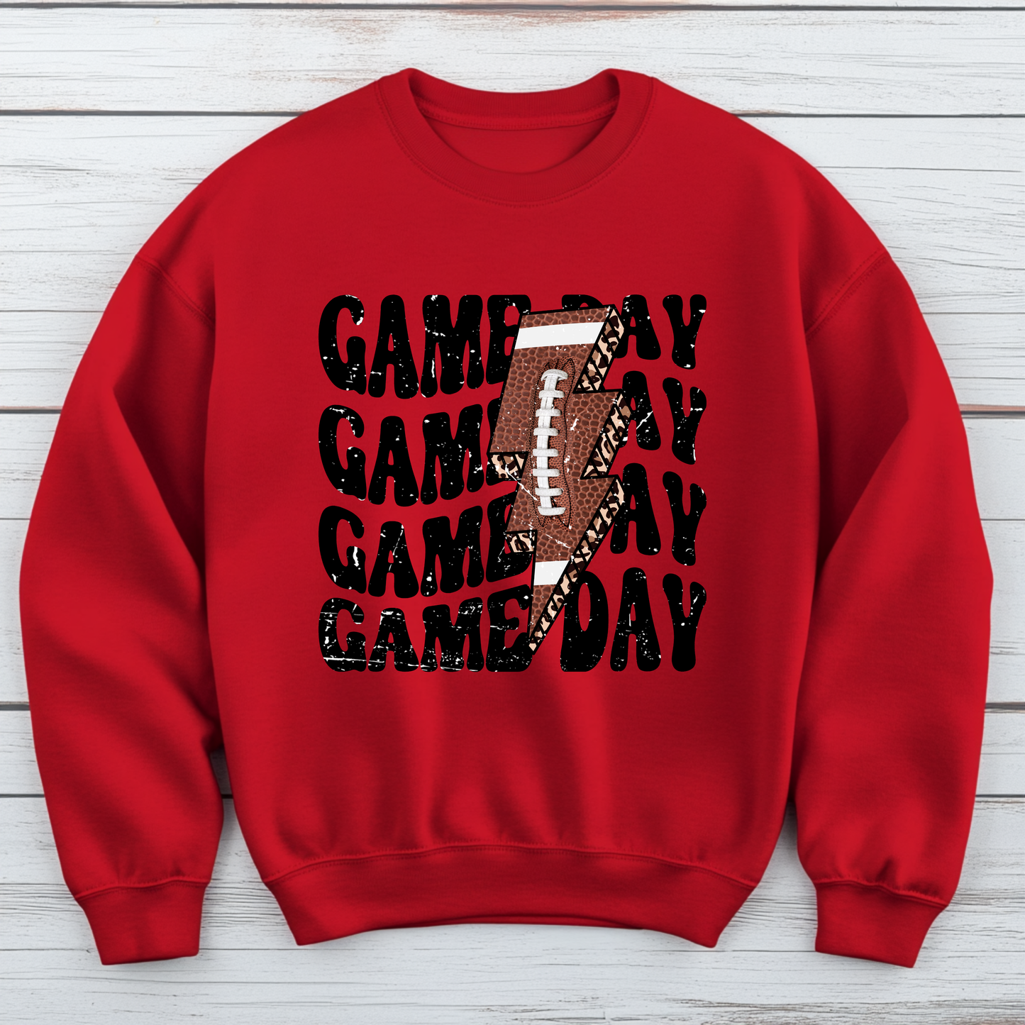 Football Game Day Lighting Bolt Crewneck Sweatshirt