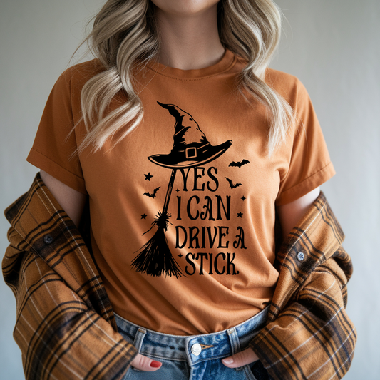 Yes I Can Drive a Stick Witch Tee