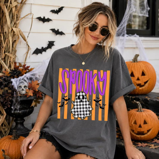 Gingham Spooky Ghost Tee