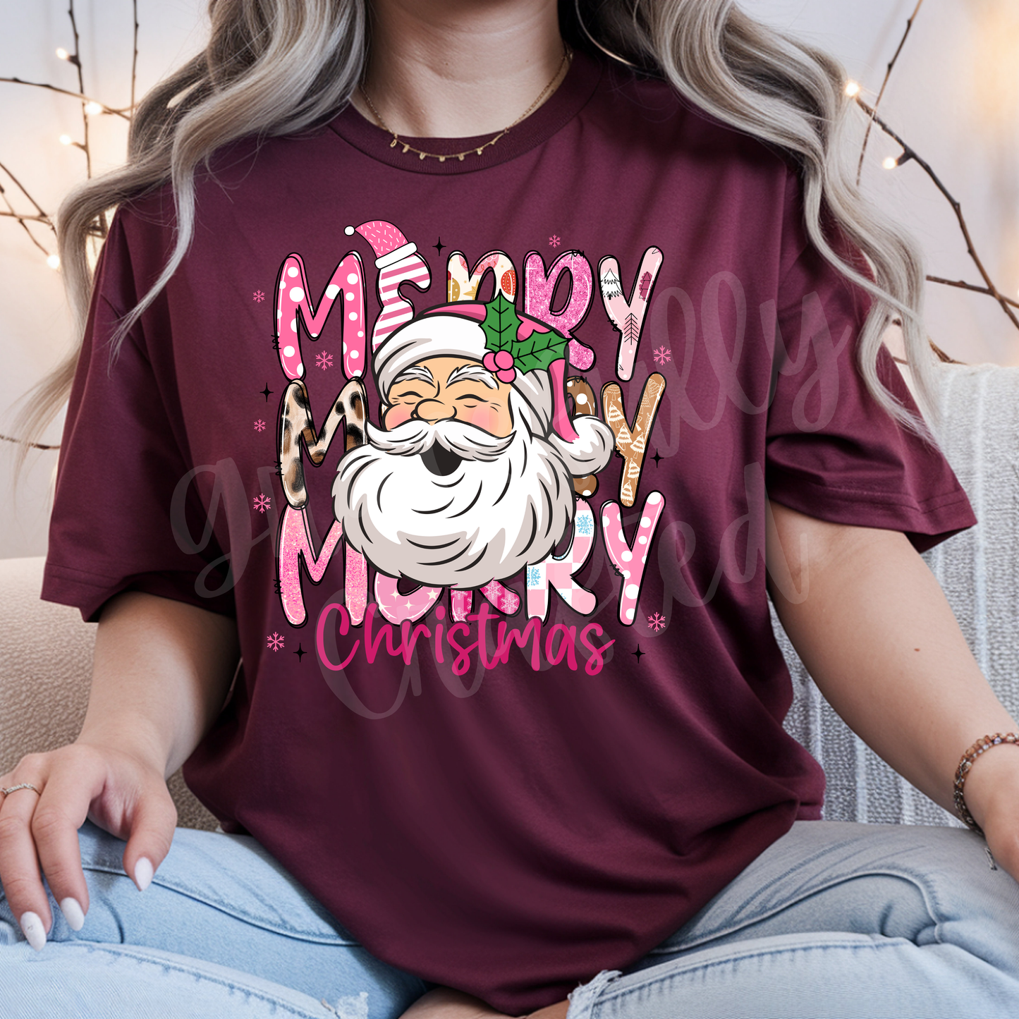 Merry Santa Tee or Crewneck