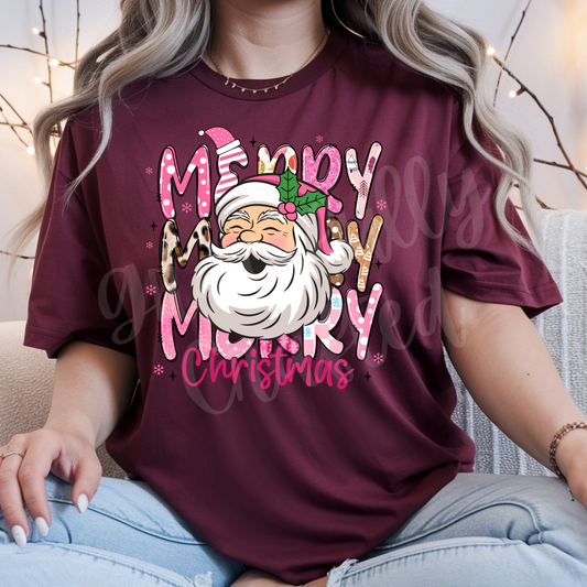 Merry Santa Tee or Crewneck