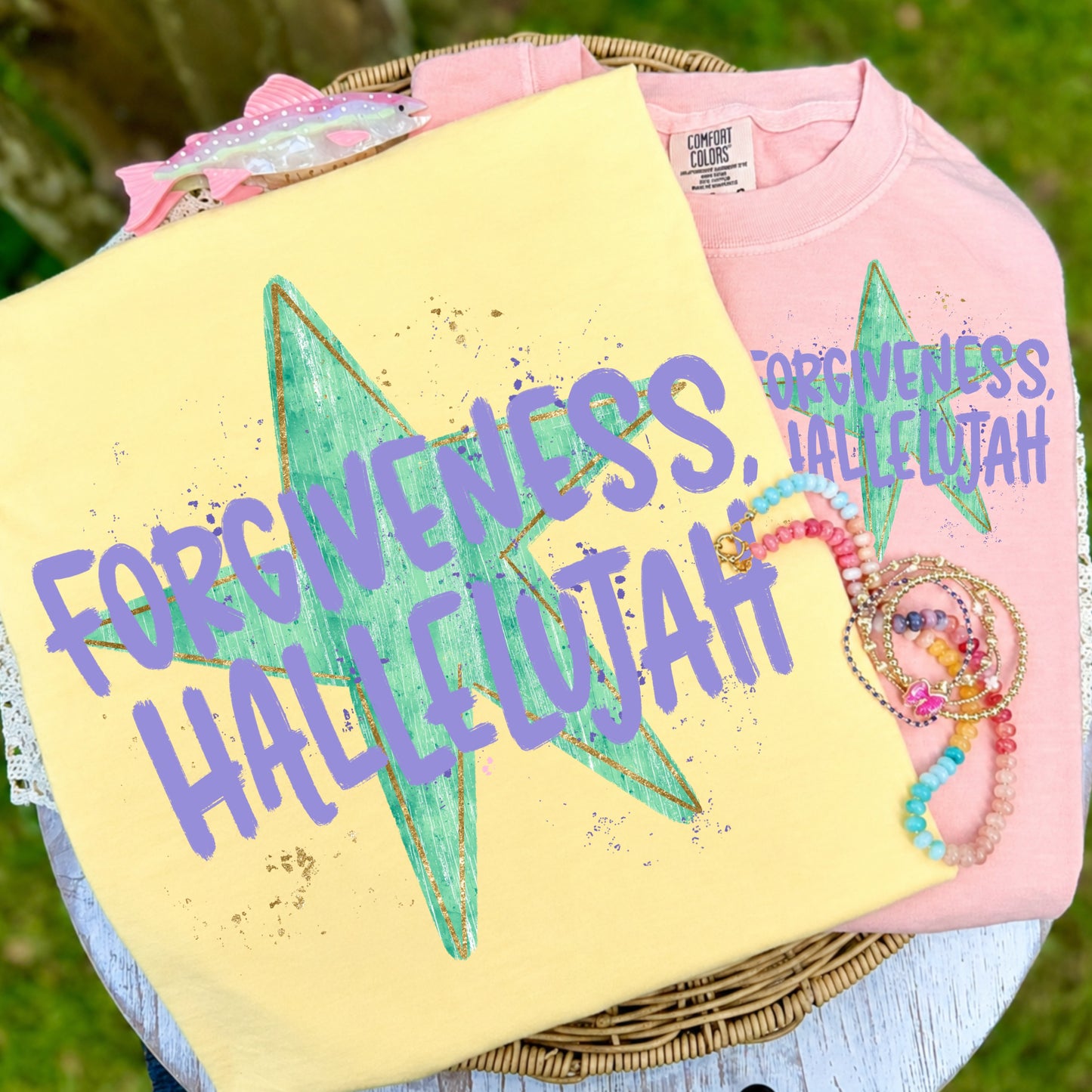 Forgiveness Hallelujah Yellow Tee
