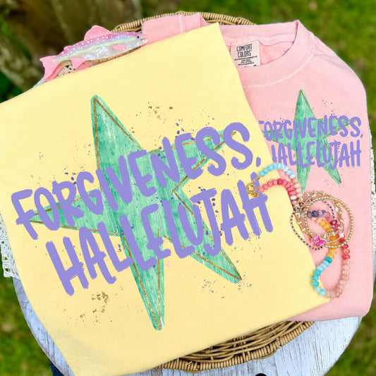 Forgiveness Hallelujah Yellow Tee