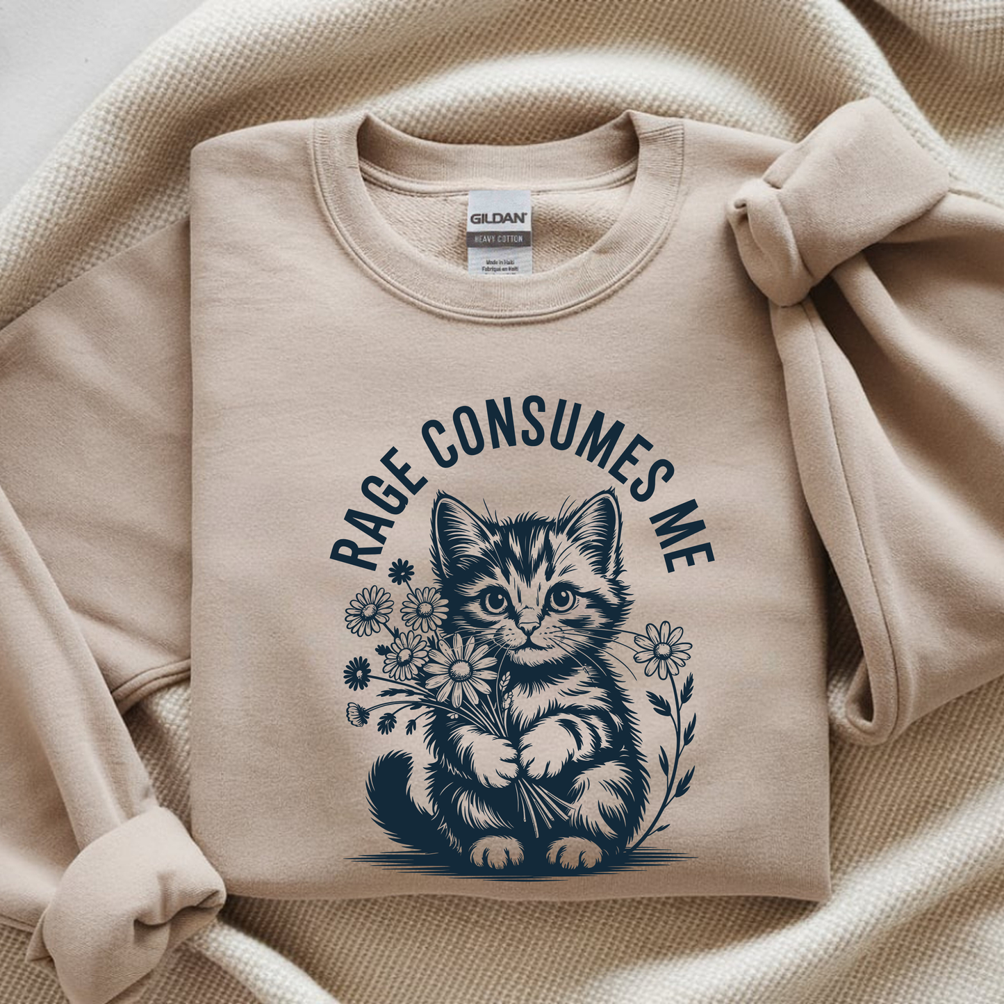 Rage Consumes Me Kitty Crewneck