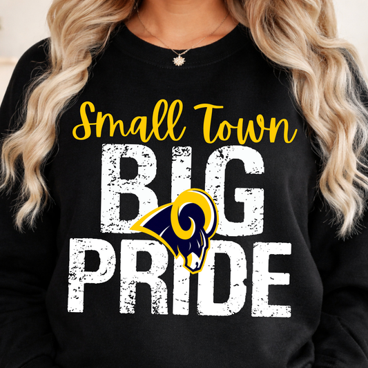 Small Town Big Pride Rams Tee or Crewneck