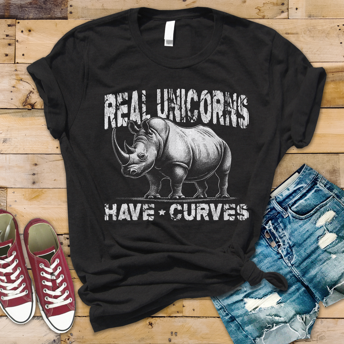 Real Unicorns Have Curves Tee