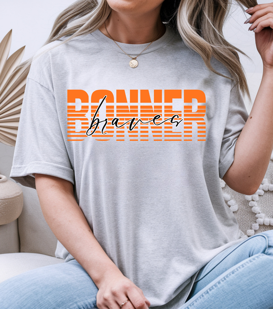 Bonner Springs Braves Neon Stripes Tee