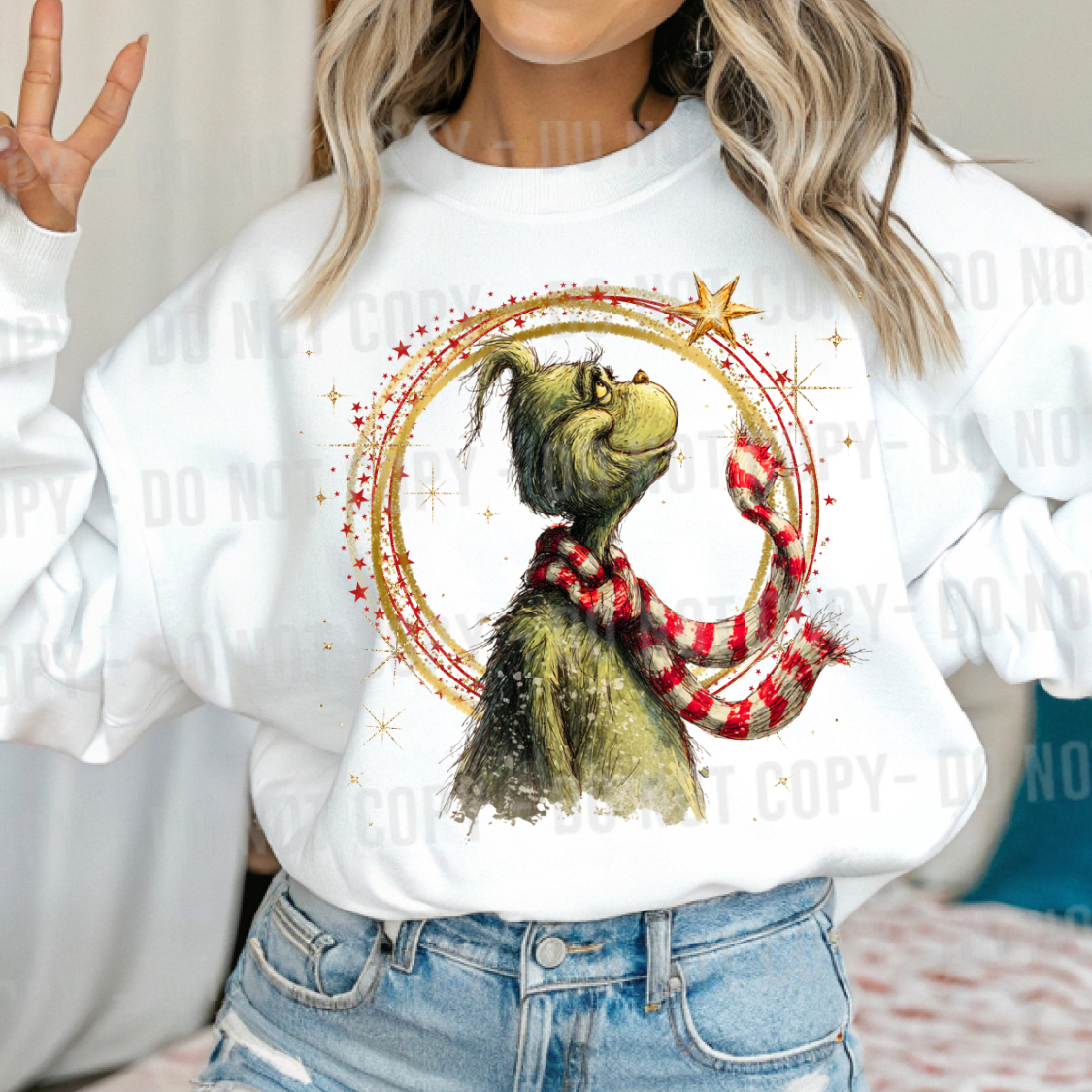 Grinch with Stars Crewneck