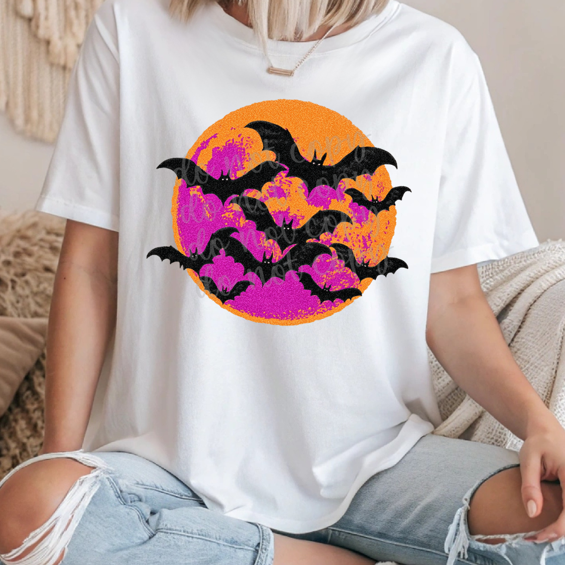 Orange and Purple Moon Bats Tee