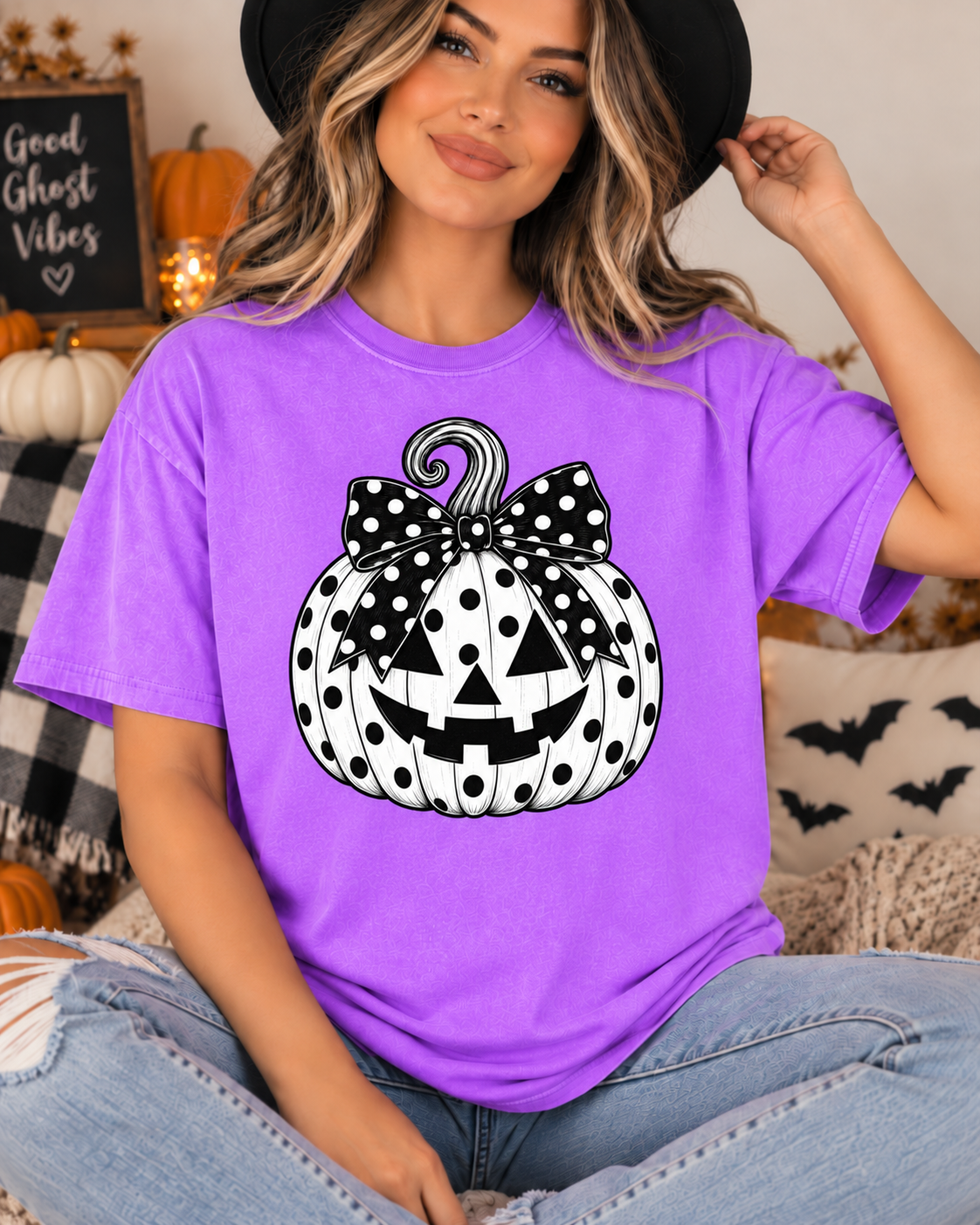 Black and White Pumpkin (Comfort Colors)