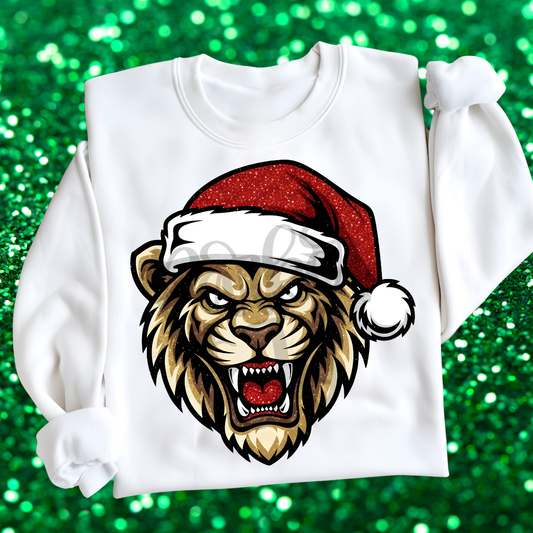 Lion with Santa Hat Crewneck